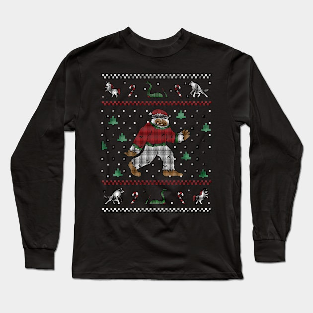 Funny Bigfoot Ugly Christmas Sweater Sasquatch Long Sleeve T-Shirt by SLAG_Creative